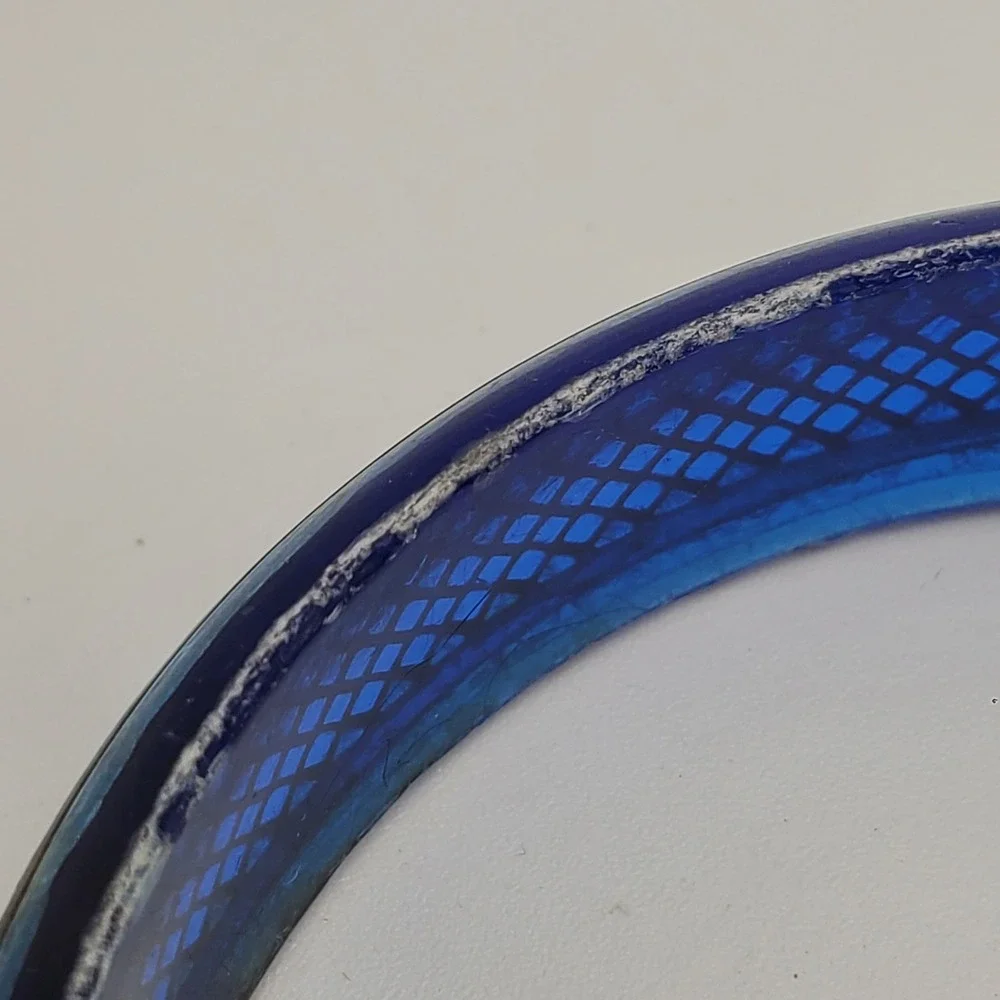 Vintage Acrylic Bangle Bracelet Set Blue Green Orange Gold Tone Geometric Boho